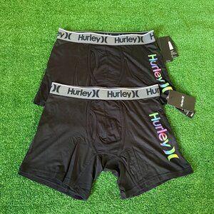 Hurley One & Only Black Microfiber Soft 2-Pcs Underwear Boxer Brief Size S NEW